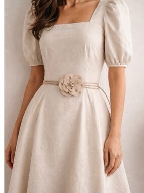 NWT Blush Pink Floral All Leather Wrap Belt